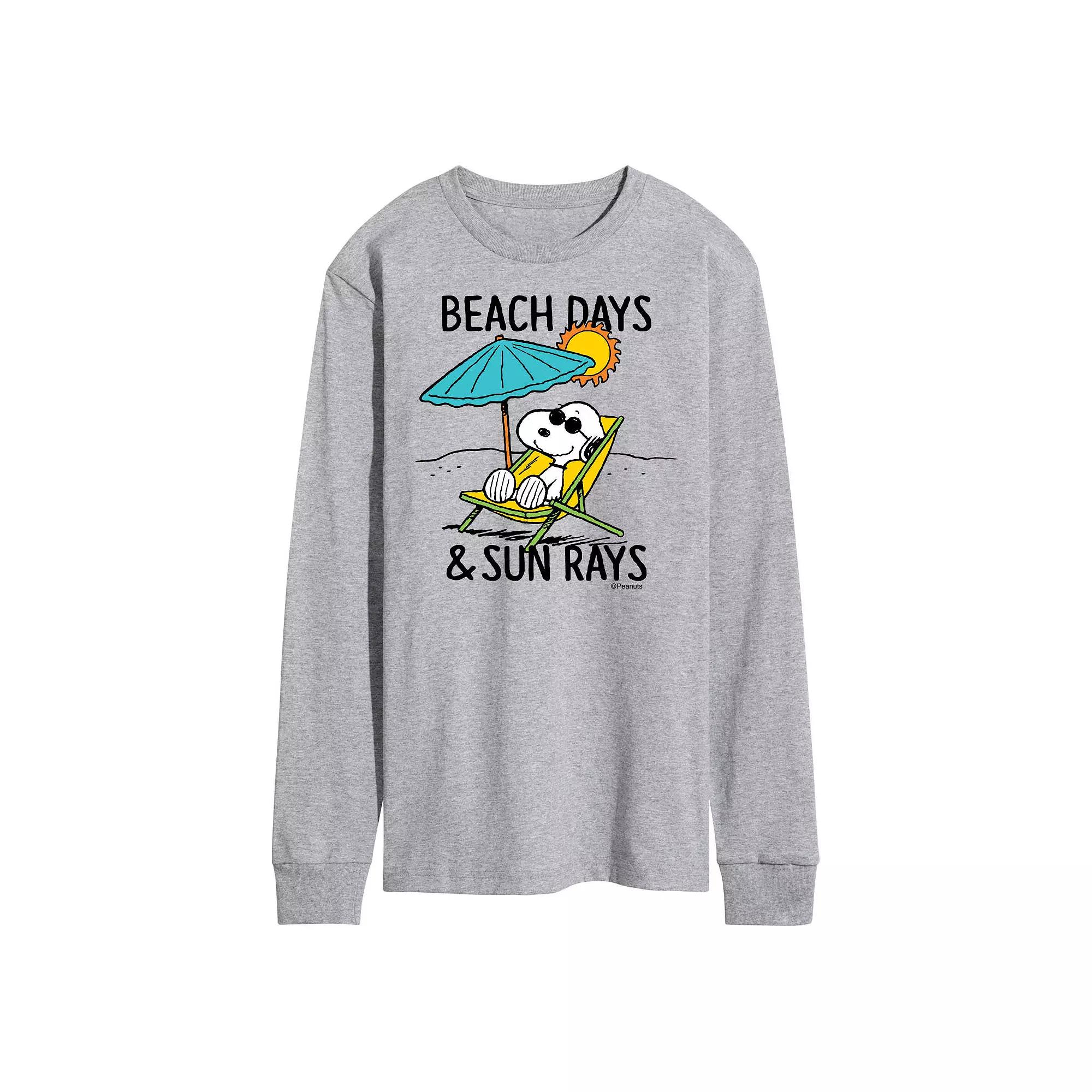 Men's Peanuts Beach Days Long Sleeve Graphic Tee,  Product Image