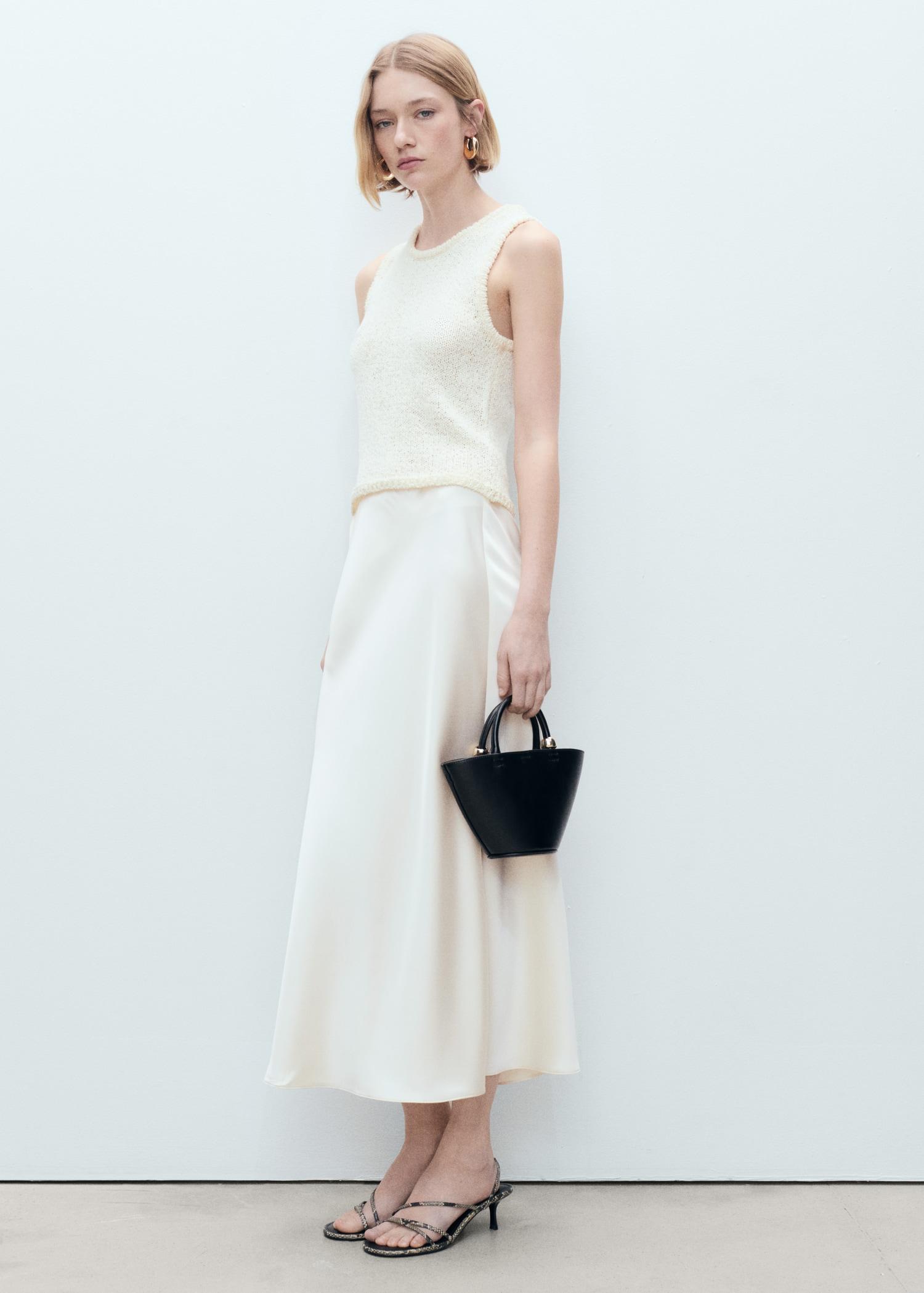 Midi satin skirt - Women | MANGO USA Product Image