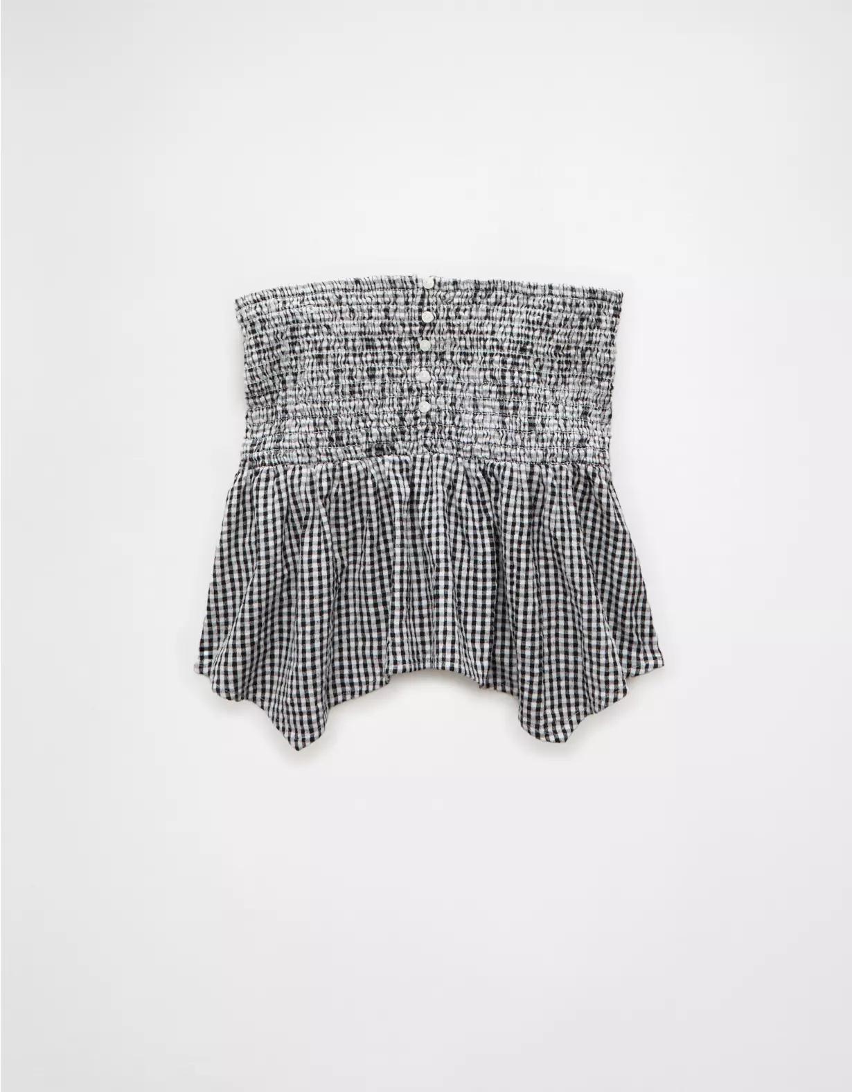 AE Handkerchief Hem Smocked Babydoll Tube Top Product Image