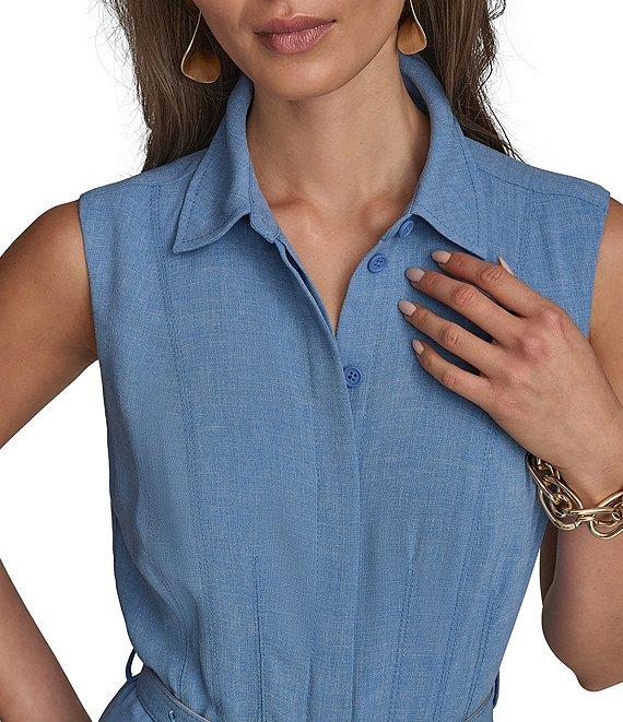 Donna Karan Button Front A-Line Midi Dress Product Image