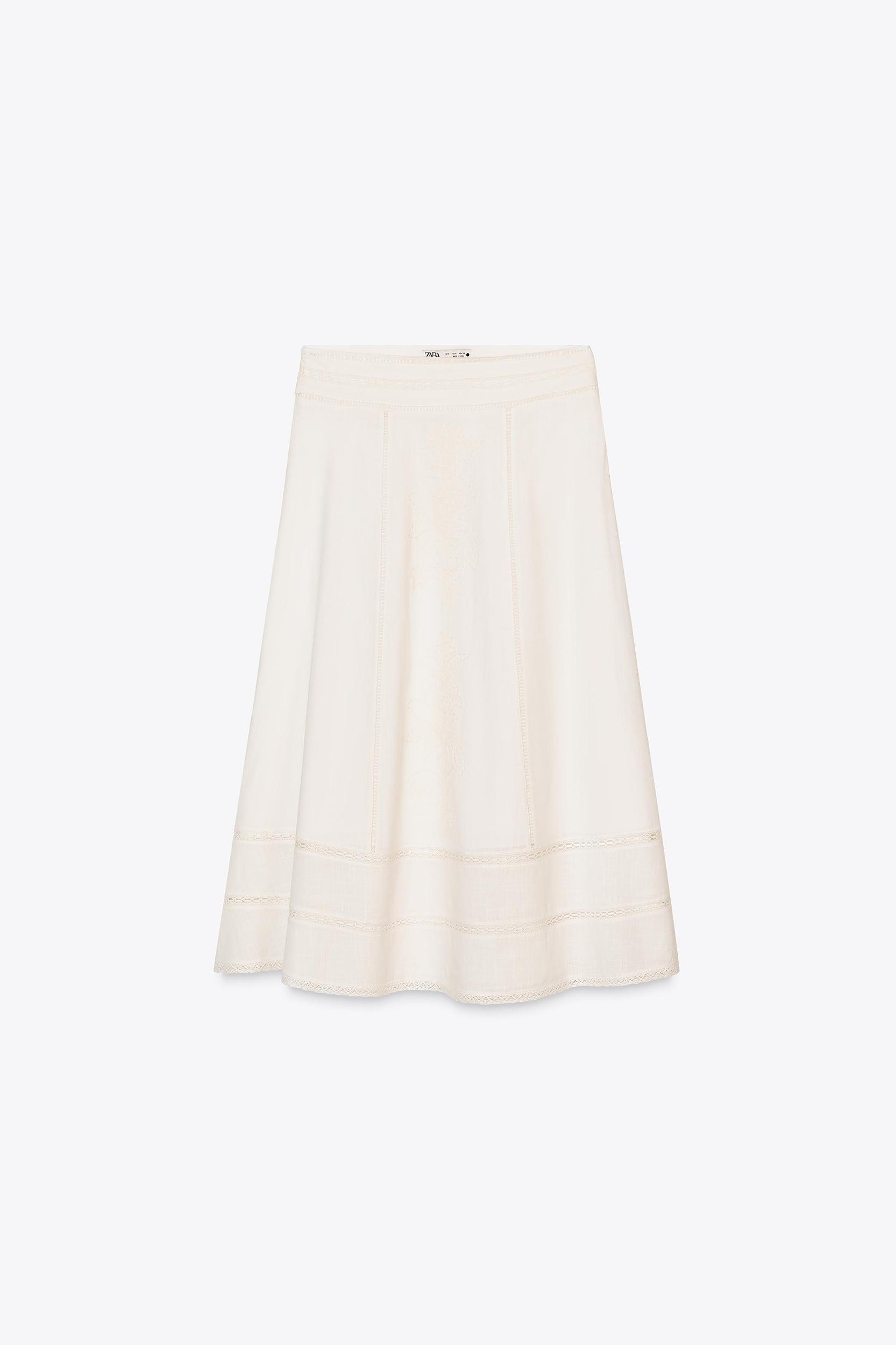 ZW COLLECTION EMBROIDERED MIDI SKIRT Product Image