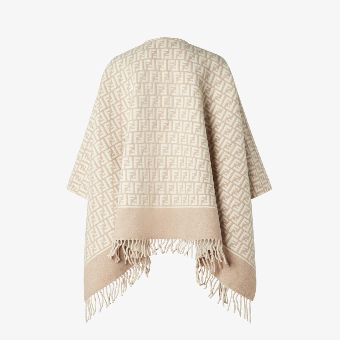 PonchoBeige wool and cashmere poncho Product Image