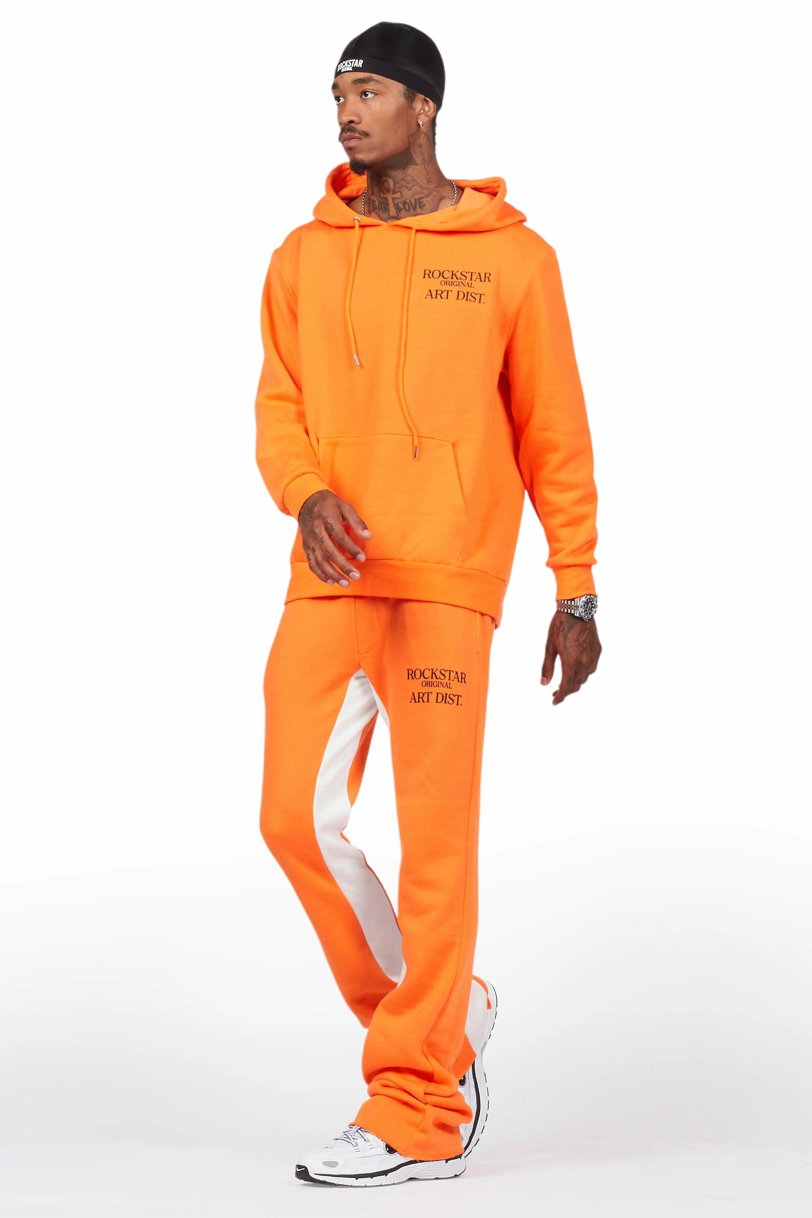 Briggs Orange Hoodie/Baggy Fit Pant Set Male Product Image