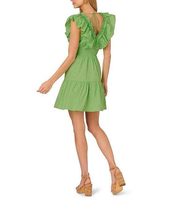 Adrianna by Adrianna Papell V-Neck Sleeveless Ruffle A-Line Mini Dress Product Image