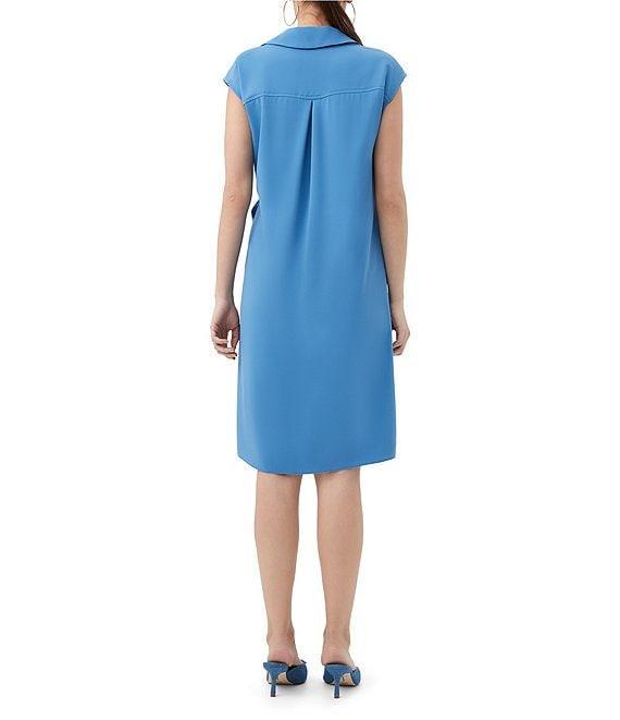 Trina Turk Meron Georgette Notch Lapel V-Neck Cap Sleeve Wrap Dress Product Image