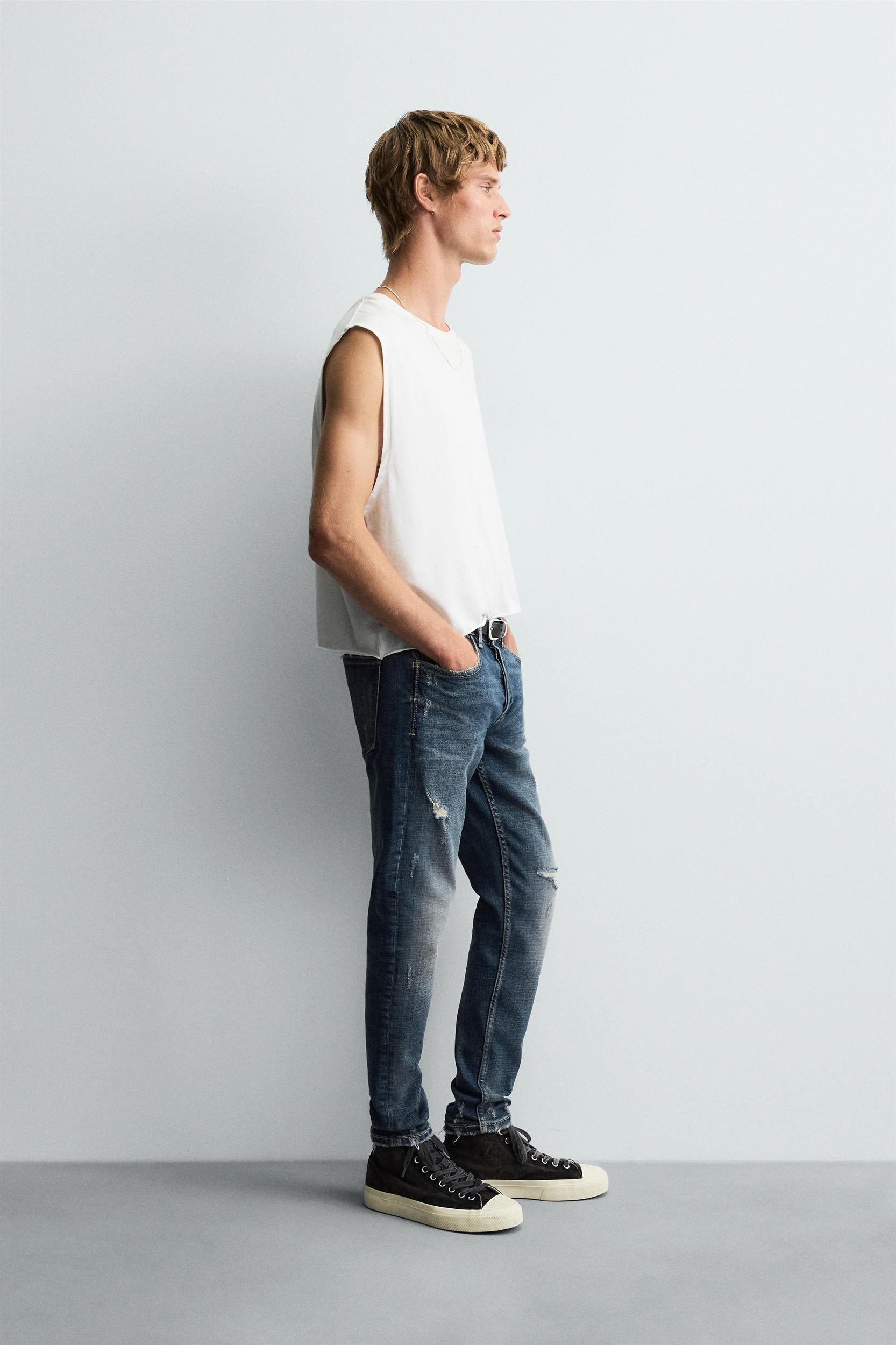 RIPPED SKINNY FIT JEANS Product Image