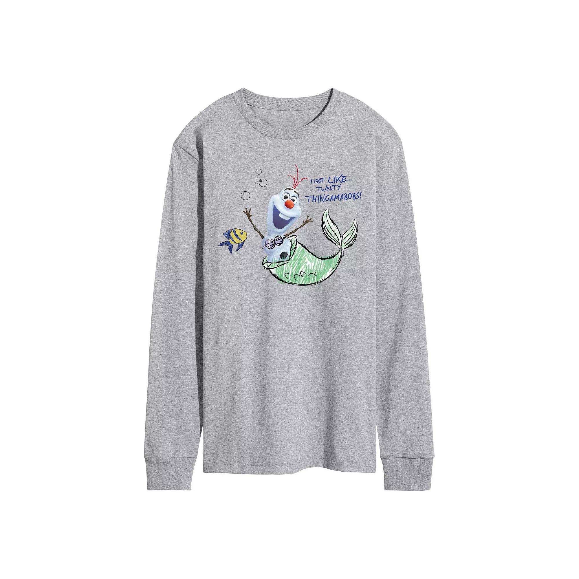 Disney's Frozen Men's Olaf Mermaid Long Sleeve Graphic Tee,  Product Image