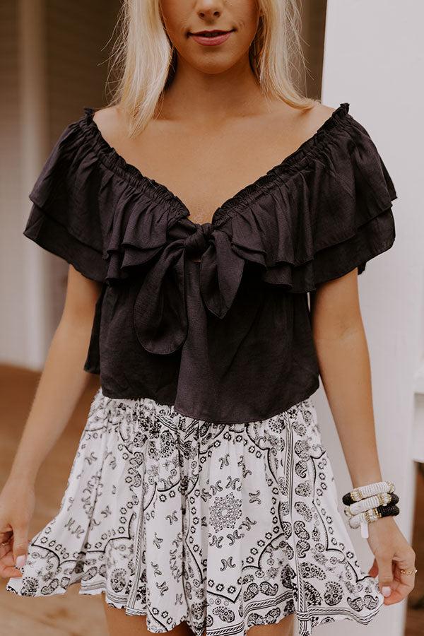 Double Date Babydoll Top In Black Product Image