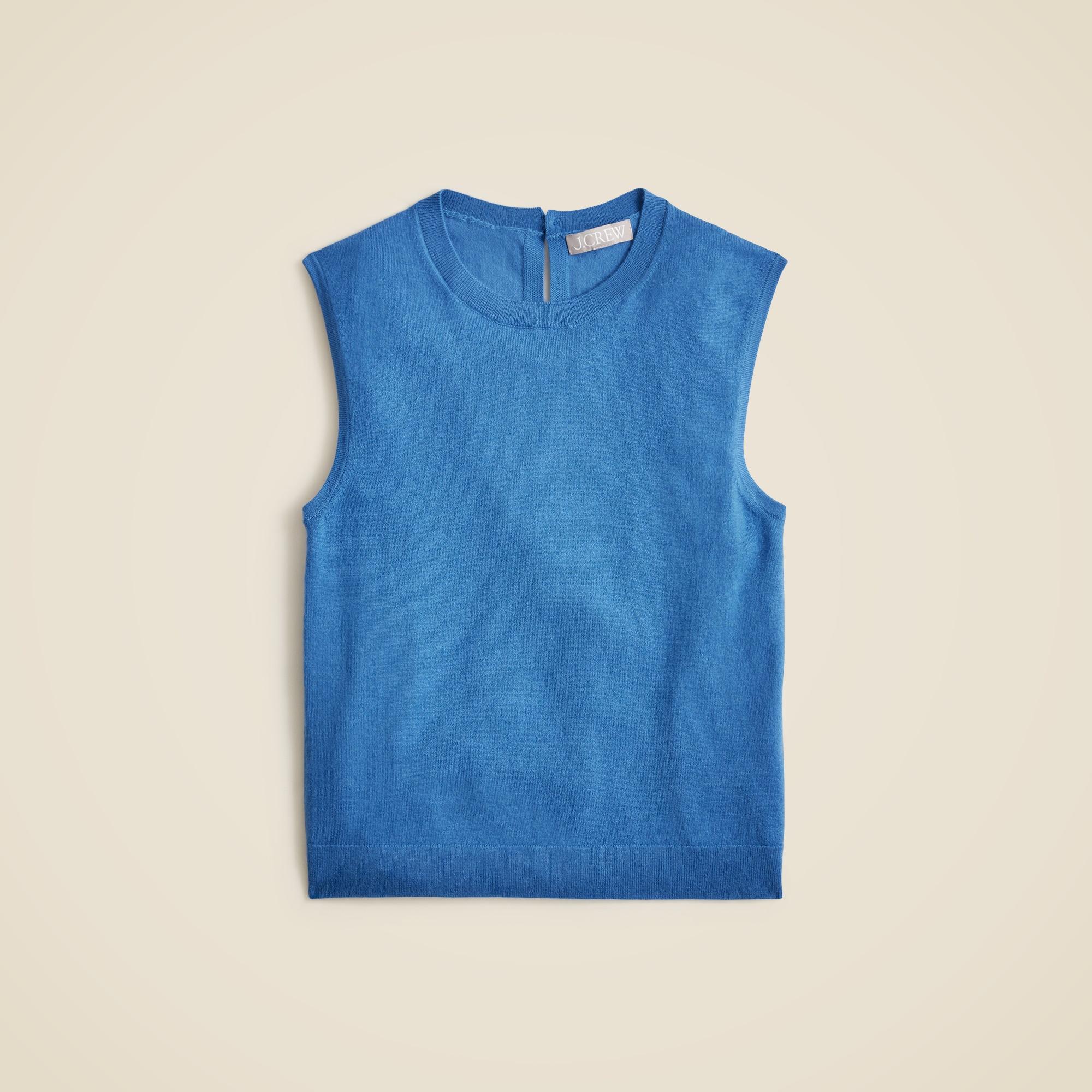 Featherweight cashmere-blend cropped sweater shell Product Image