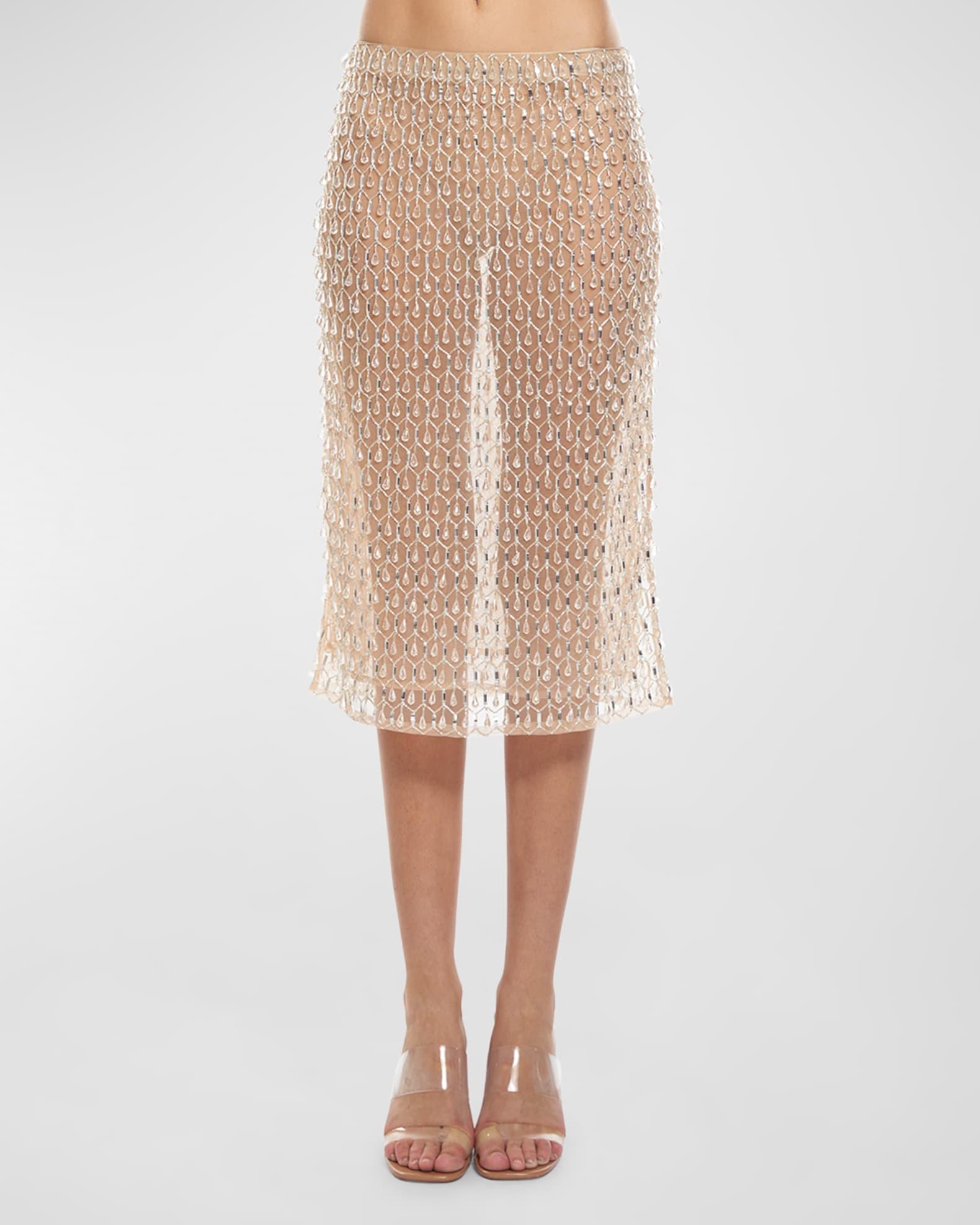 Drop Embroidery Midi Skirt Product Image