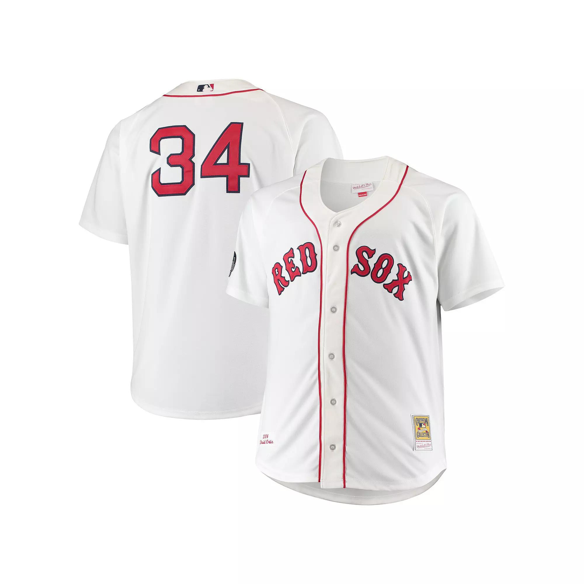 Men's Mitchell & Ness David Ortiz White Boston Red Sox Big & Tall Home Authentic Player Jersey,  Product Image