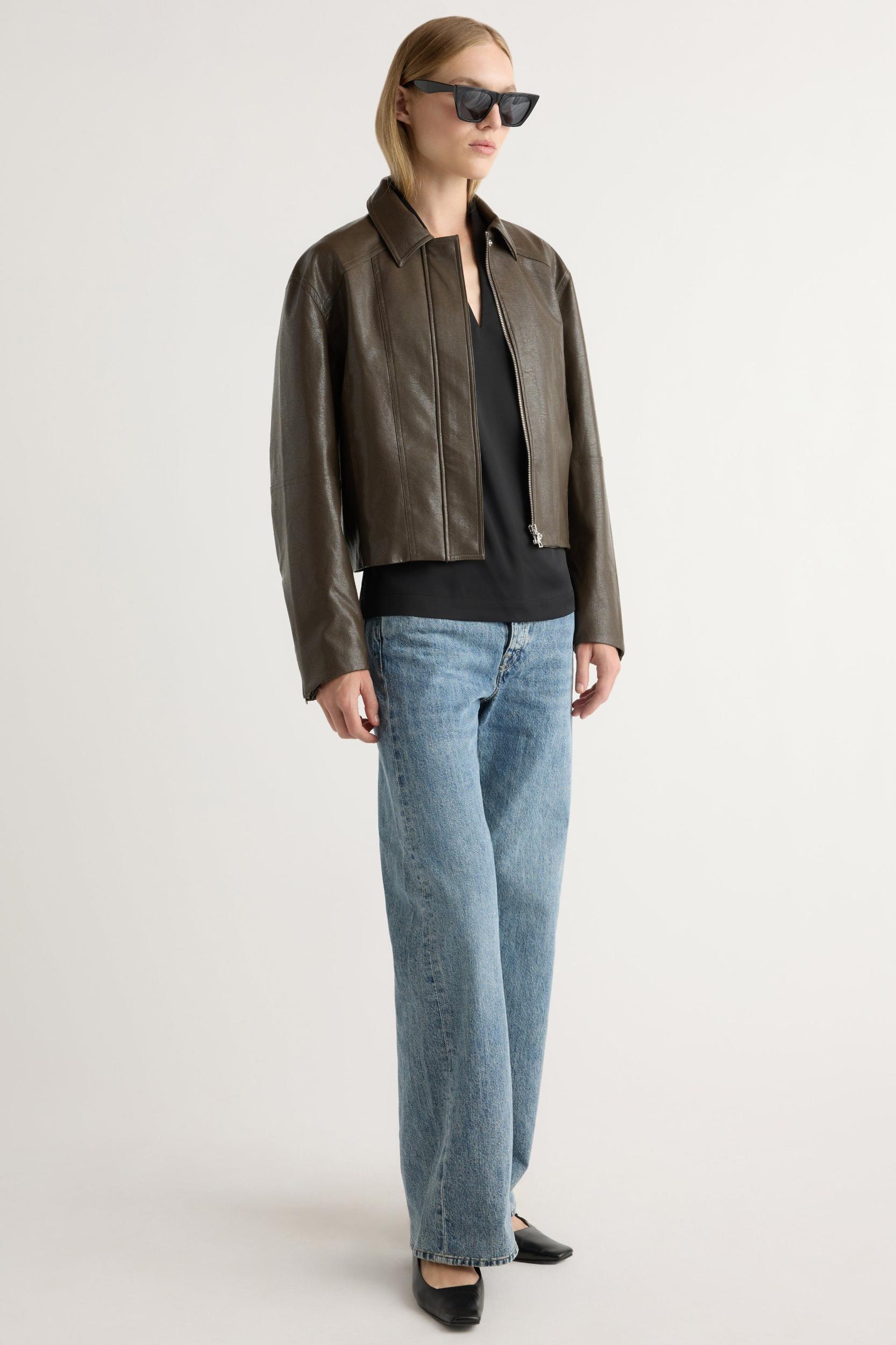 Halle Vegan Leather Jacket Product Image