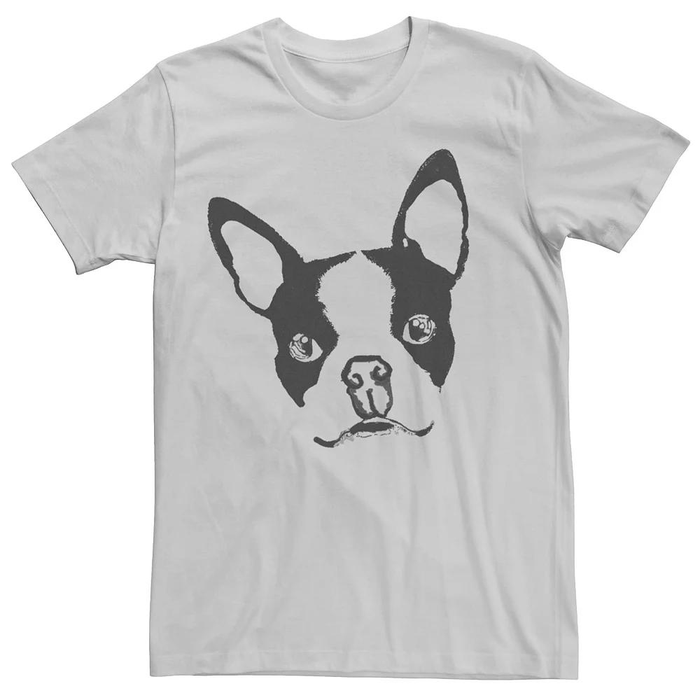 Men's Boston Puppy Outline Graphic Tee, Size: XL, Silver Product Image