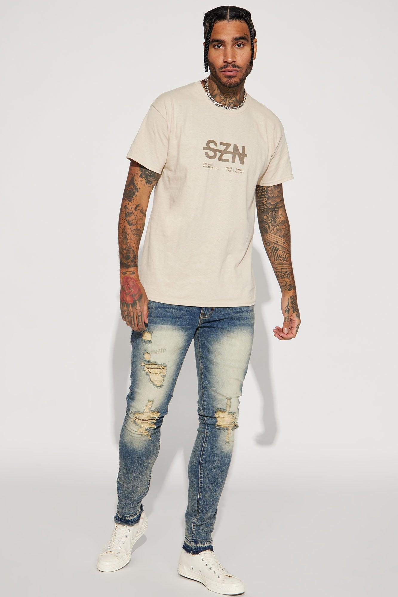 SZN Label Short Sleeve Tee - Khaki Product Image