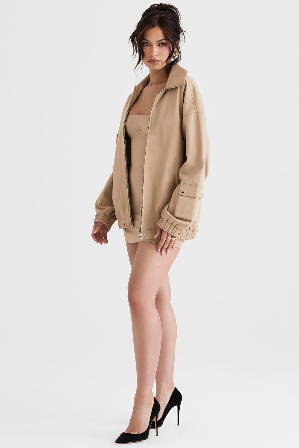 Cami  taupe oversized track jacket Product Image