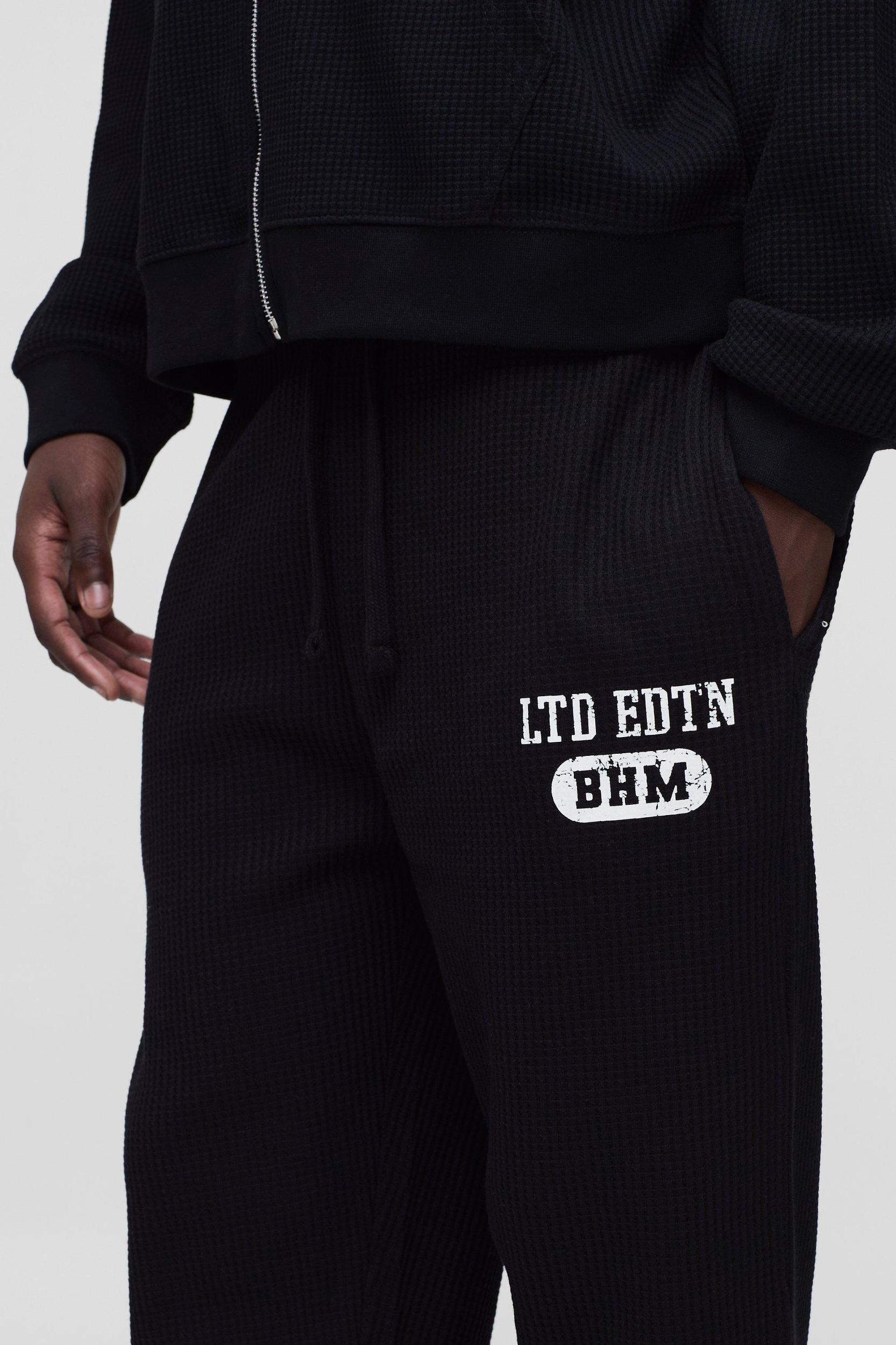 Relaxed Waffle Sweatpants | boohooMAN USA Product Image