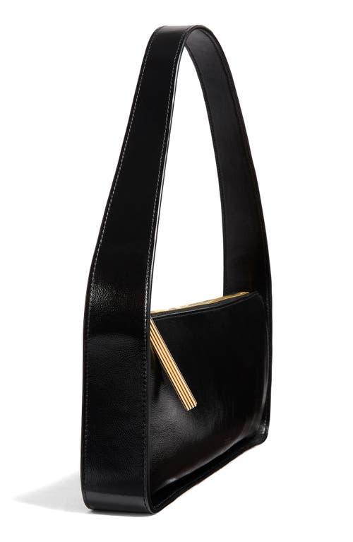KHAITE Lori Crackle Patent Leather Shoulder Bag In Black Product Image
