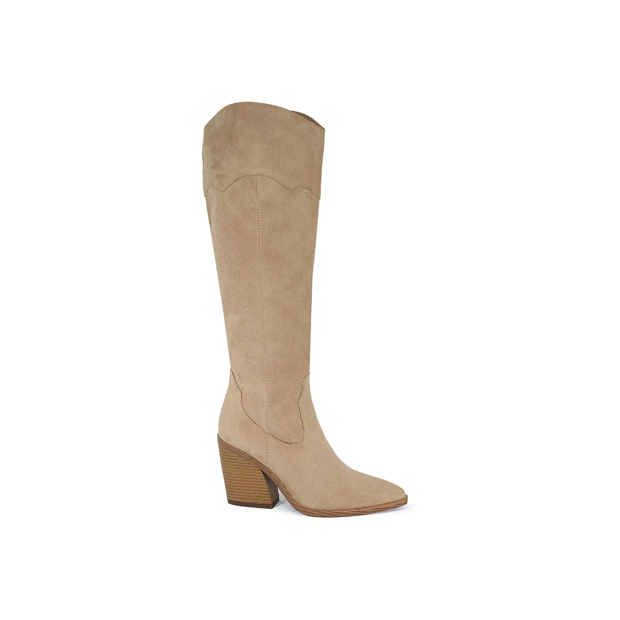 Yoki Muriel-09 Women's Knee-High Boots, Size: 10, Beige Product Image