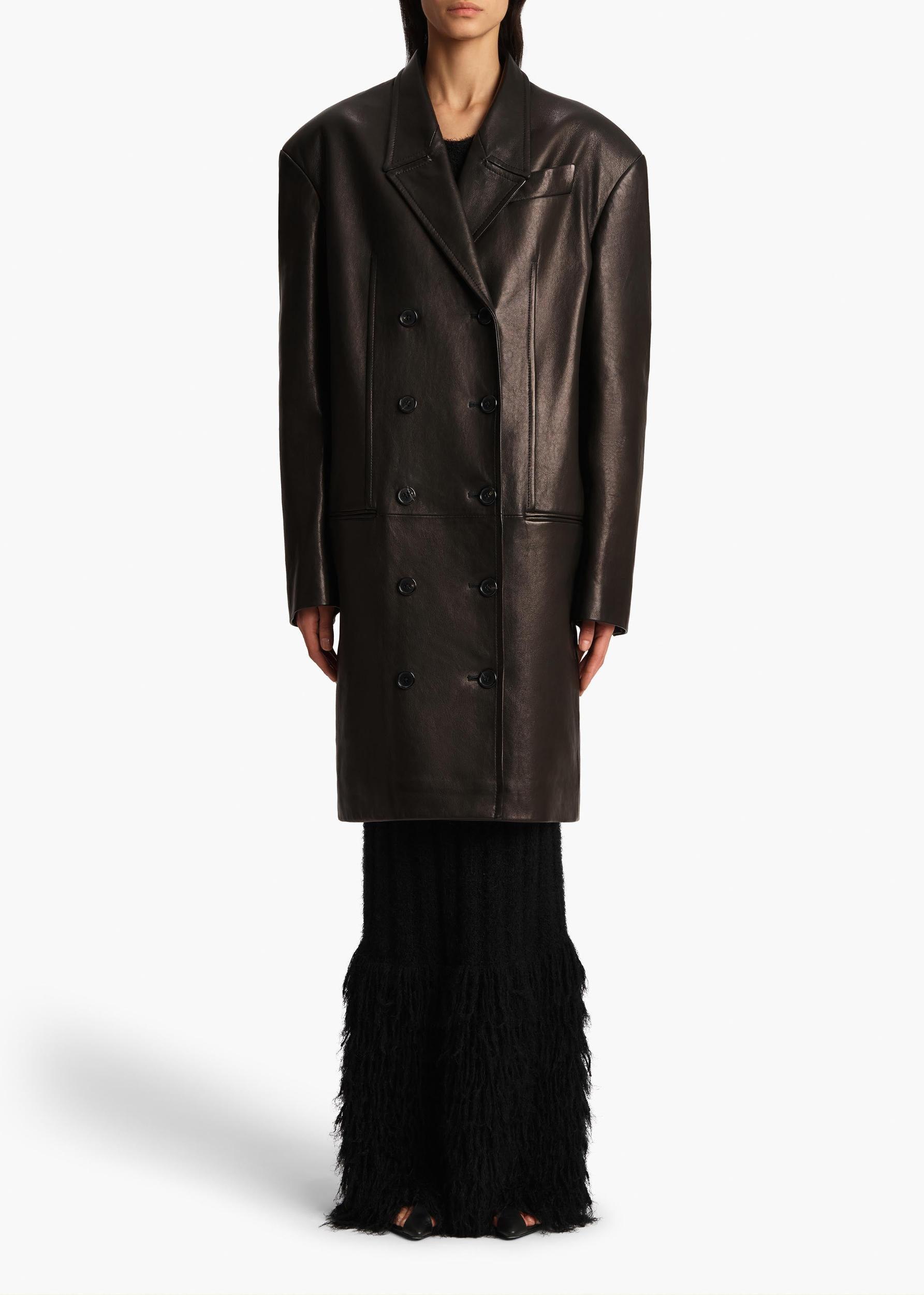Andors Coat in Black Leather Product Image
