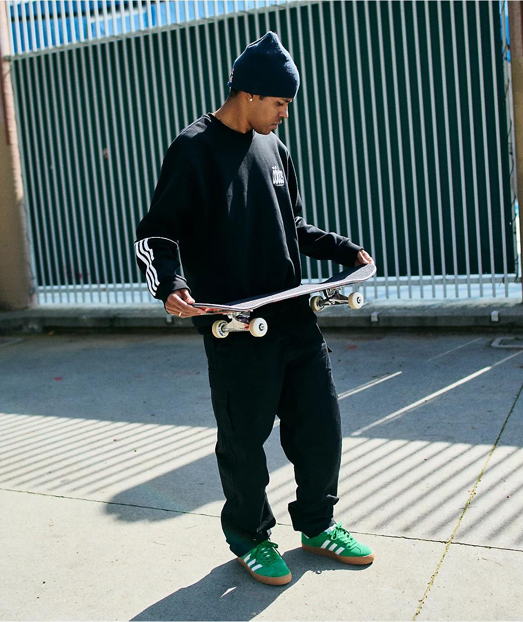 adidas Gazelle ADV Green, White & Gum Skate Shoes Product Image