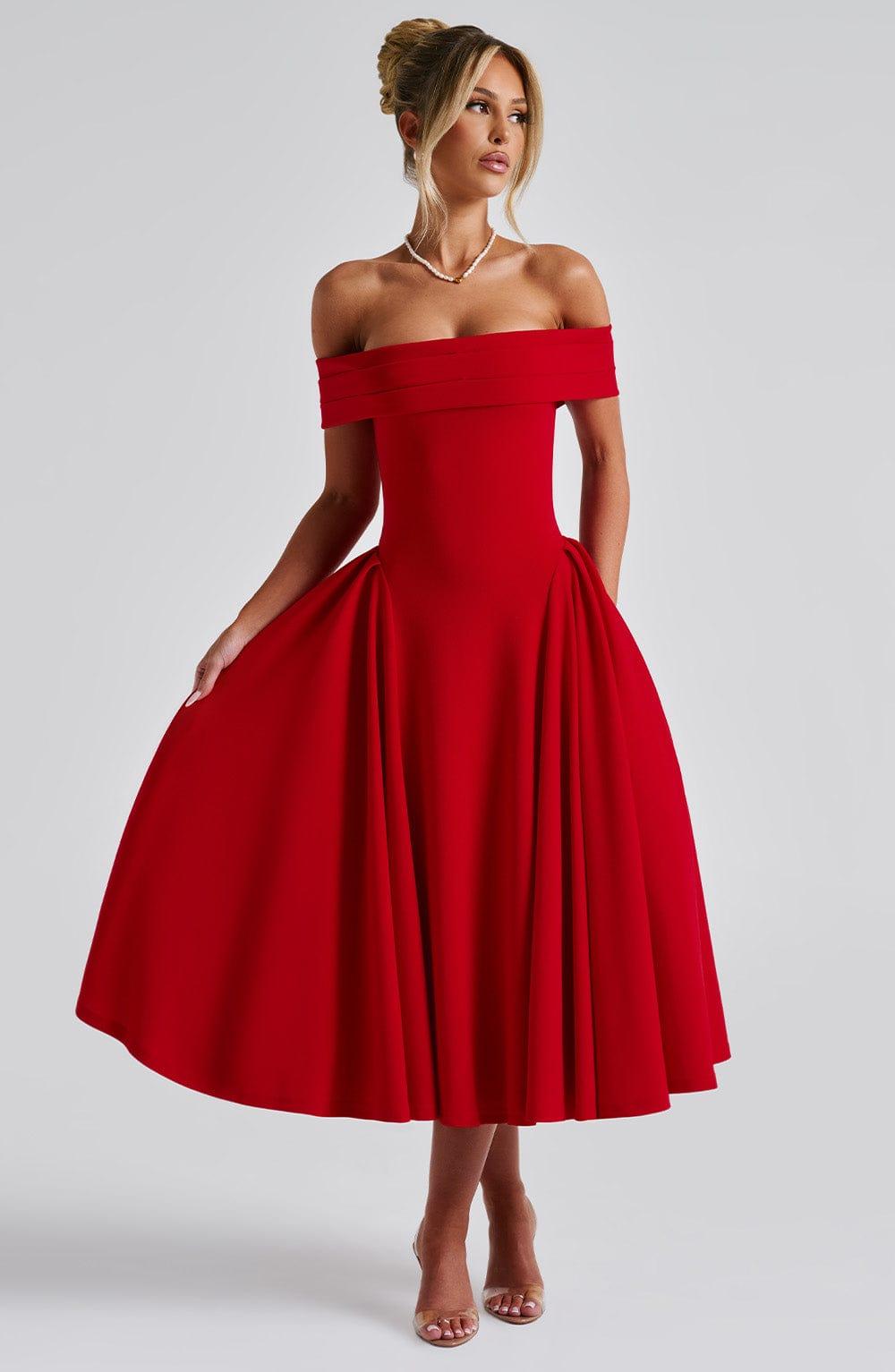 Miranda Midi Dress - Red Product Image