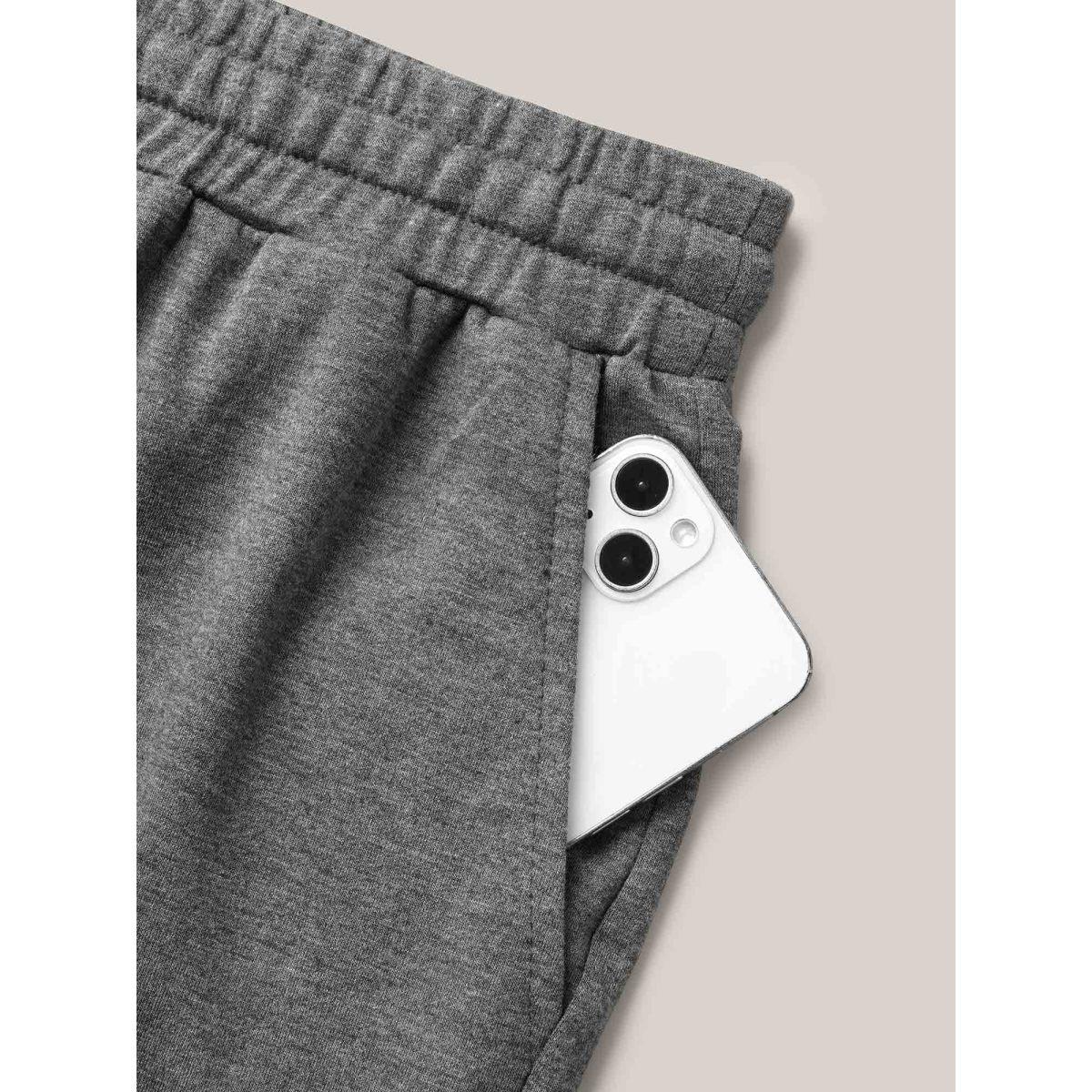 Plus Size Color Contrast Heather Straight-Leg Shorts Women DimGray Casual Contrast Loose Everyday Shorts BloomChic 18-20/2X Product Image