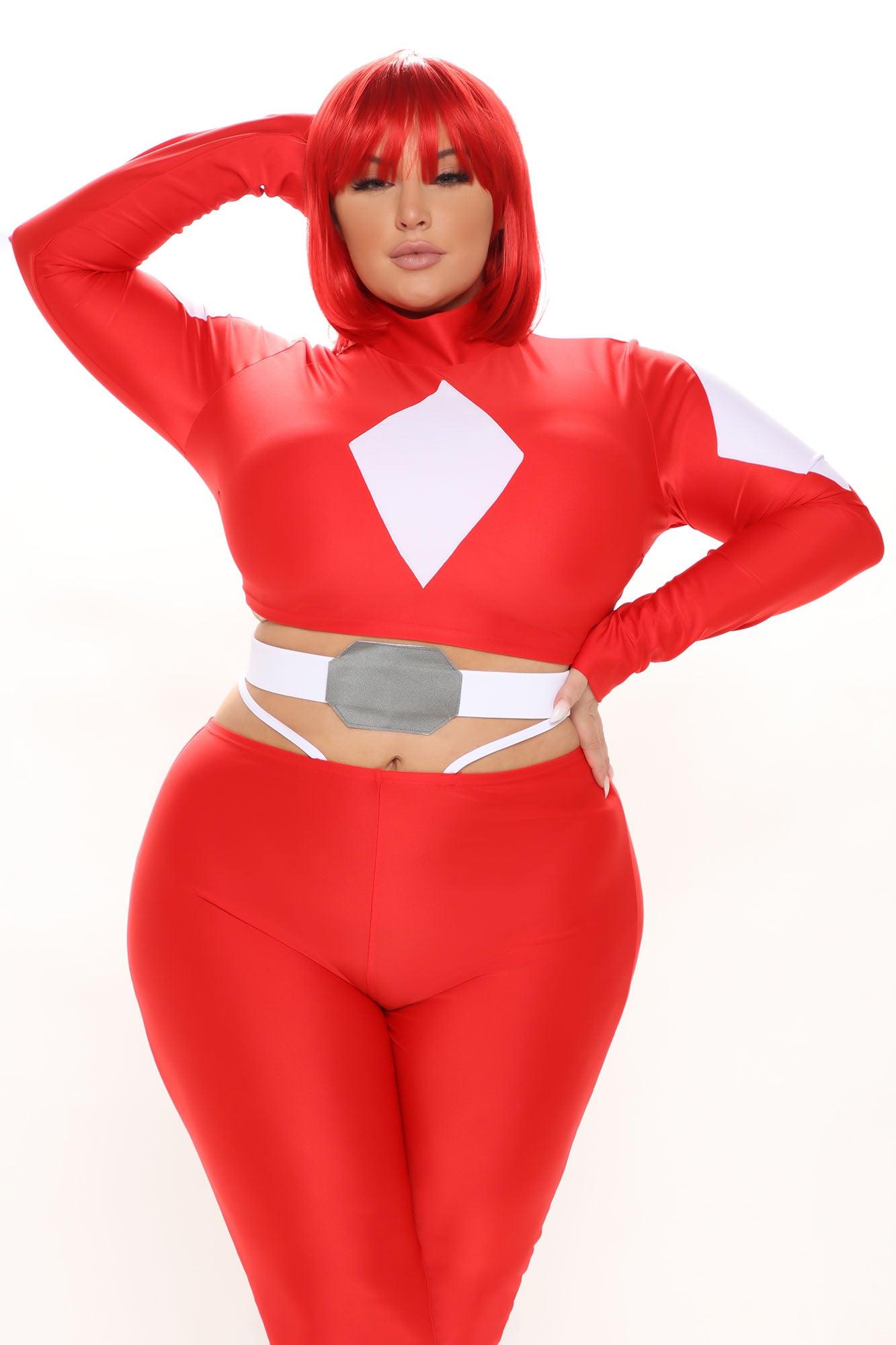Power Sexy Superhero 4 Piece Costume Set - Red/combo Product Image