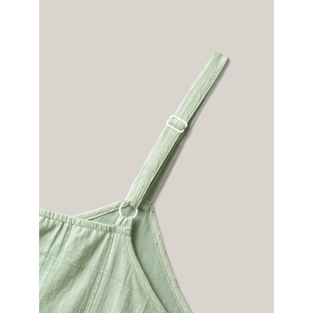 Plus Size Cotton Textured Ruffled Hem Tank Top Women Greenbean Texture V-neck Everyday-Casual Tank Tops Camis BloomChic 22-24/3X Product Image