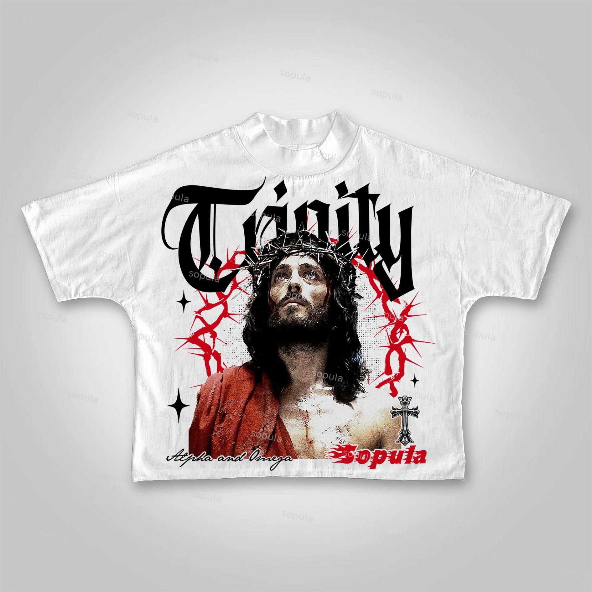 Vintage Thorn Jesus Graphic Cropped T-shirt Product Image