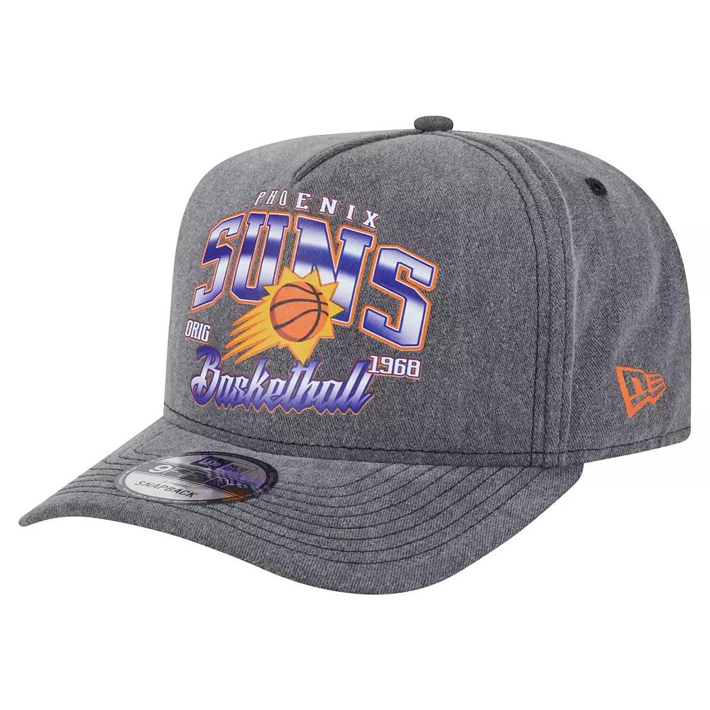 Men's New Era Charcoal Phoenix Suns Throwback Washed Pre-Curved 9FIFTY Snapback Hat, Phx Charco Product Image