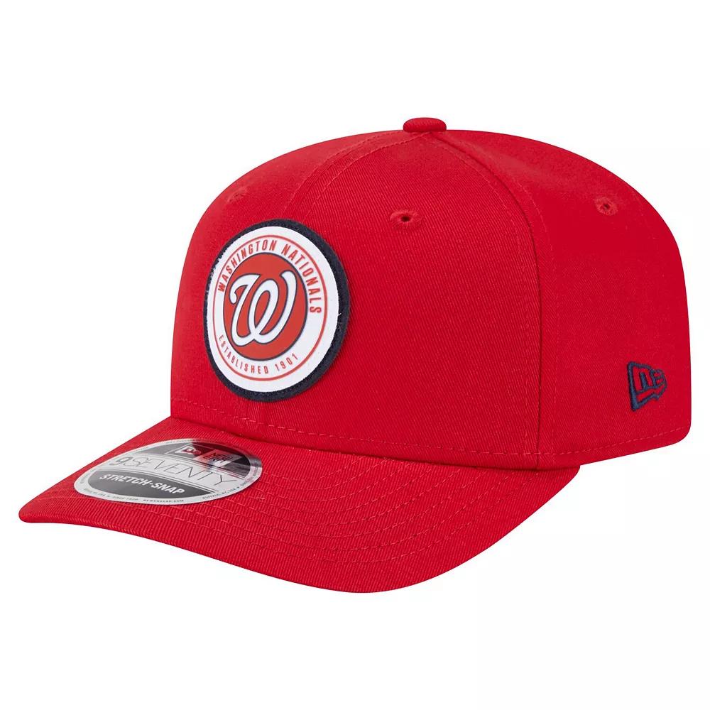 Men's New Era Red Washington Nationals Circle Patch 9SEVENTY Stretch-Snap Hat Product Image