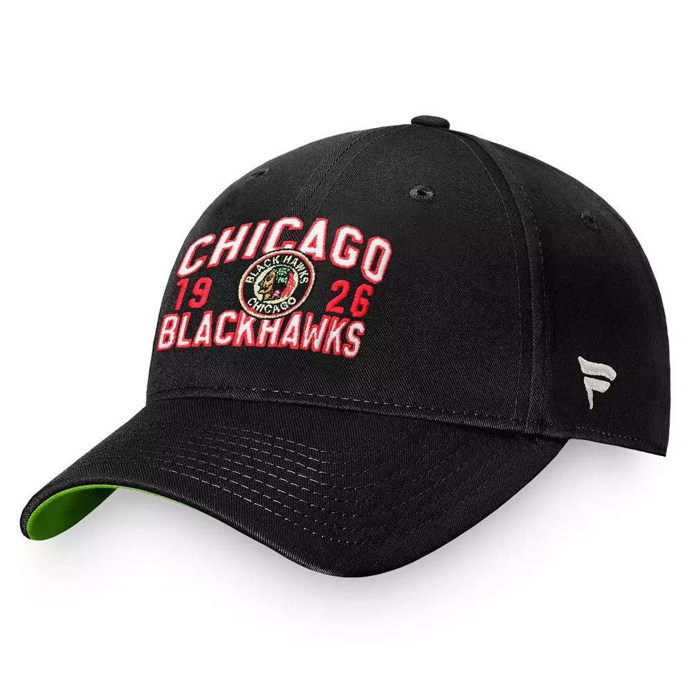 Men's Fanatics Branded Black Chicago Blackhawks True Classic Retro Adjustable Hat Product Image
