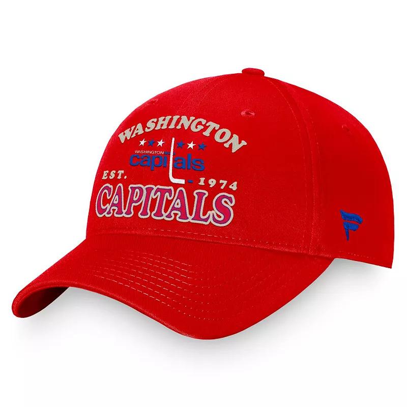 Men's Fanatics Branded Red Washington Capitals Heritage Vintage Adjustable Hat Product Image