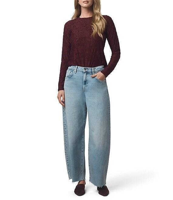 Splendid Cecelia Floral Burnout Crew Neck Long Sleeve Tee Product Image