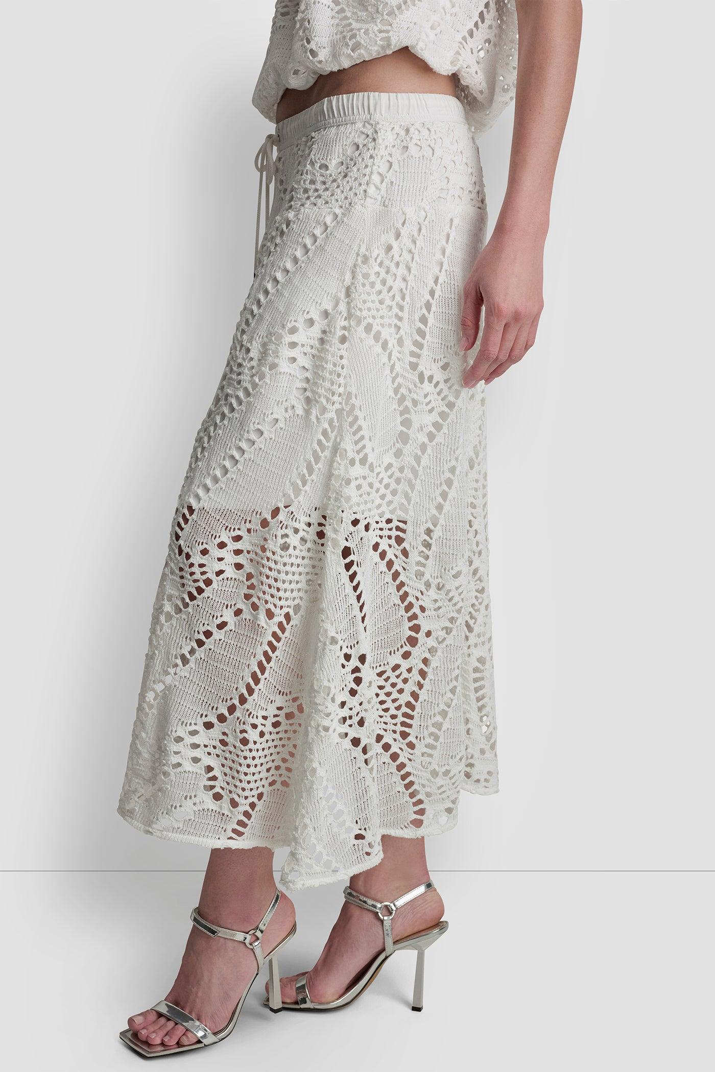 CROCHET LEAF MIDI SKIRT Product Image