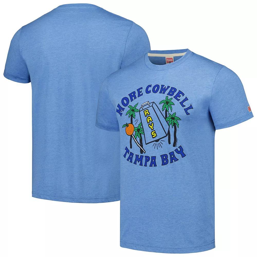 Men's Homage Light Blue Tampa Bay Rays Doddle Collection More Cowbell Tri-Blend T-Shirt,  Product Image