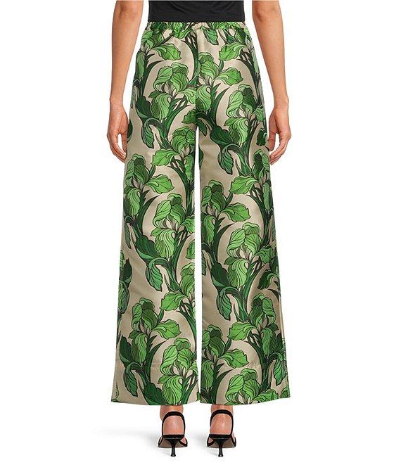 Buru Le Culotte Printed Brocade High Rise Cropped Wide Leg Pants Product Image