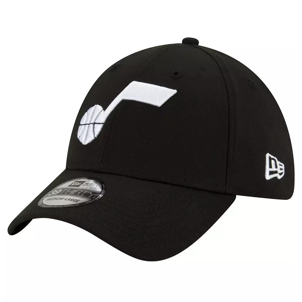 Men's New Era Black Utah Jazz Logo 39THIRTY Flex Hat,  Product Image