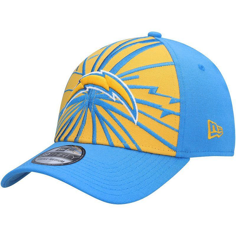 Men's New Era Gold/Powder Blue Los Angeles Chargers Shattered 39THIRTY Flex Hat, Size: Medium/Large Product Image