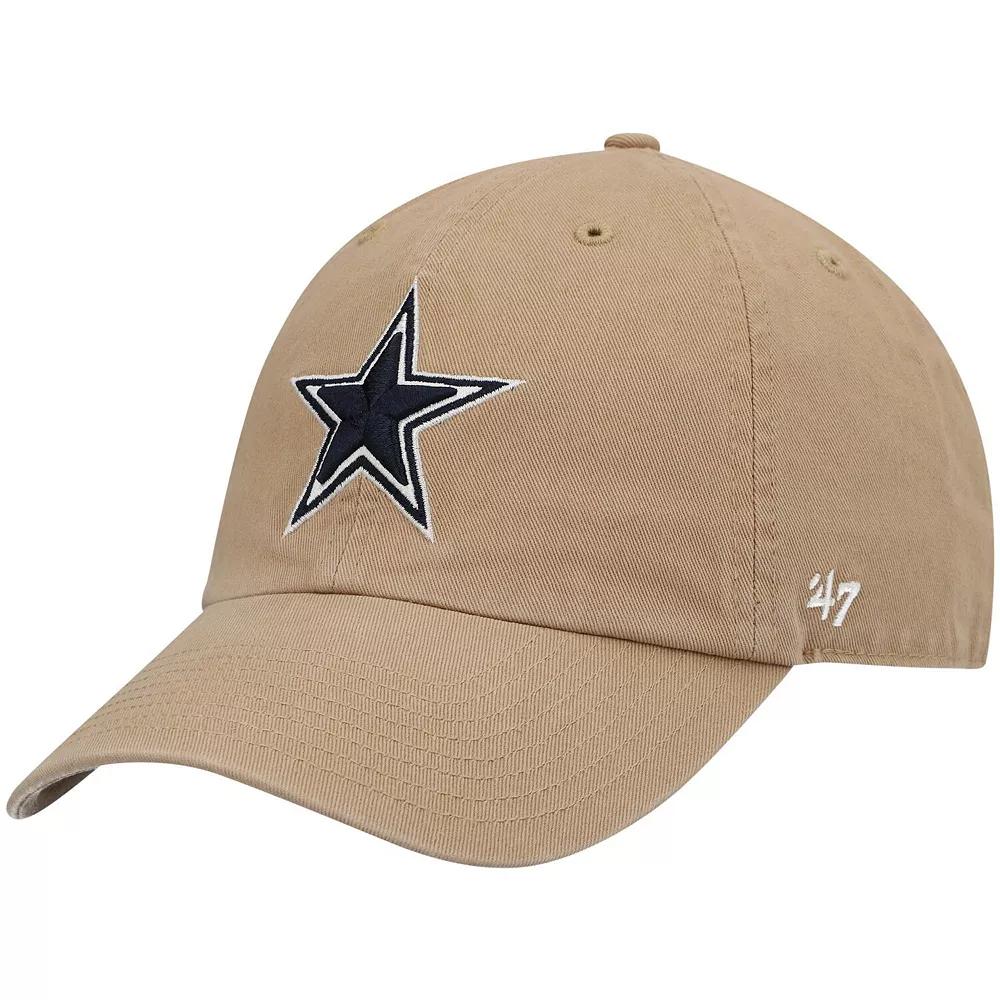 Men's '47 Khaki Dallas Cowboys Primary Clean Up Adjustable Hat, Beig K Product Image