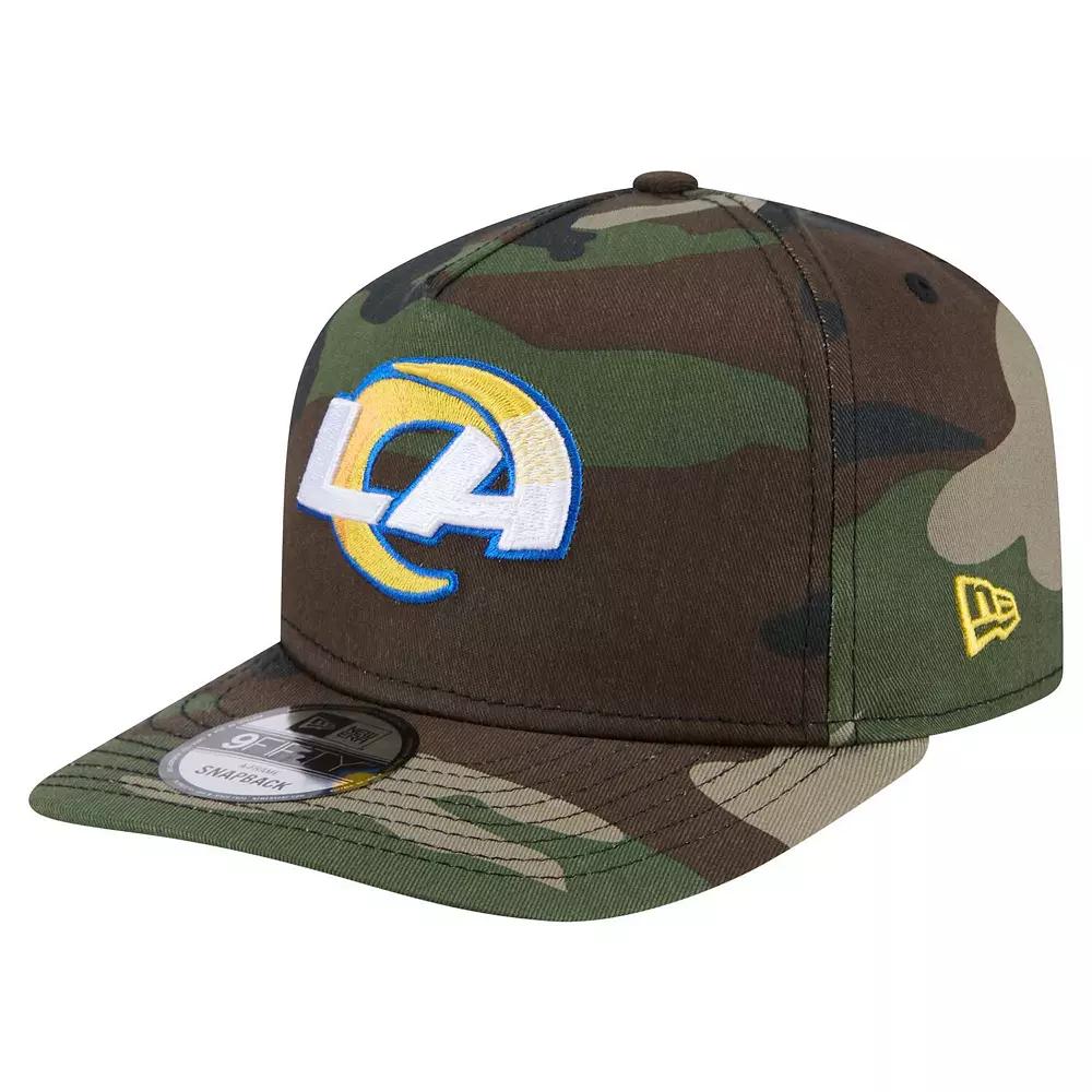 Men's New Era Camo Los Angeles Rams Woodsy 9FIFTY Snapback Hat, Green Product Image