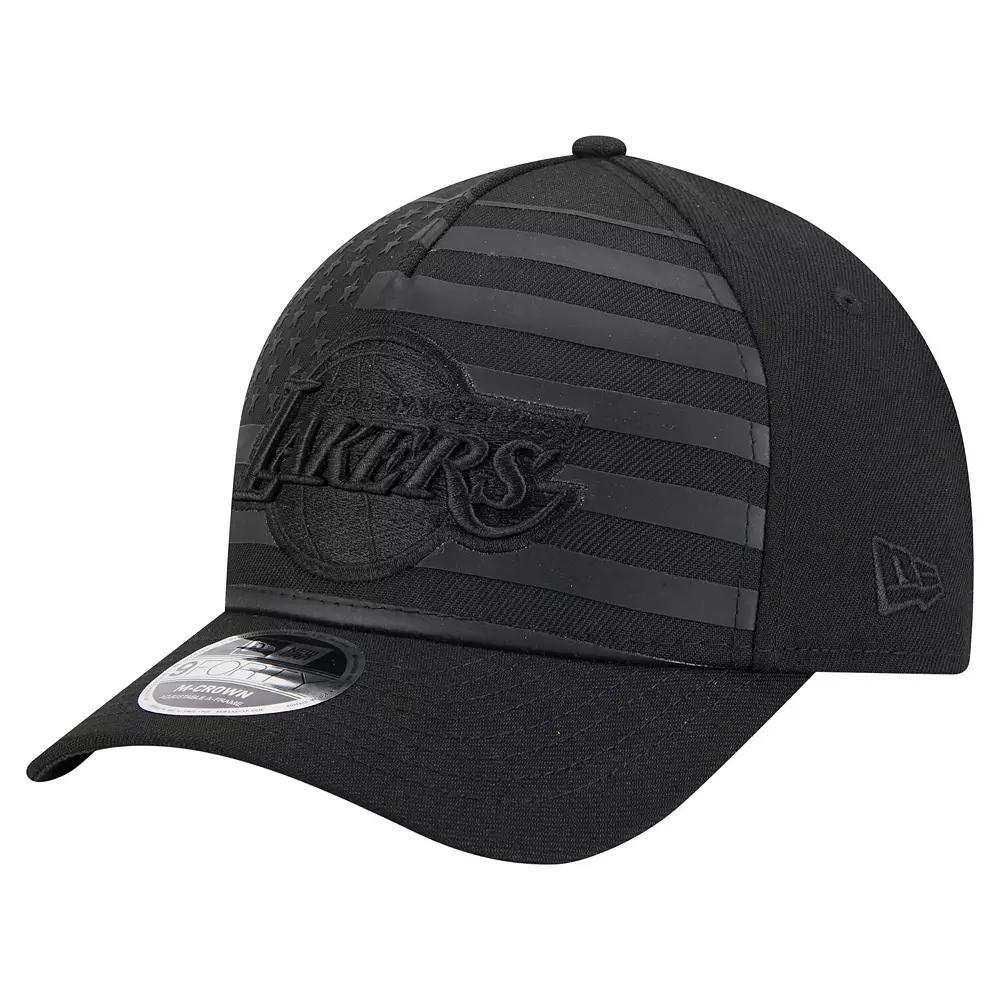 Men's New Era  Black Los Angeles Lakers Game Day Flag A-Frame 9FORTY Adjustable Hat Product Image