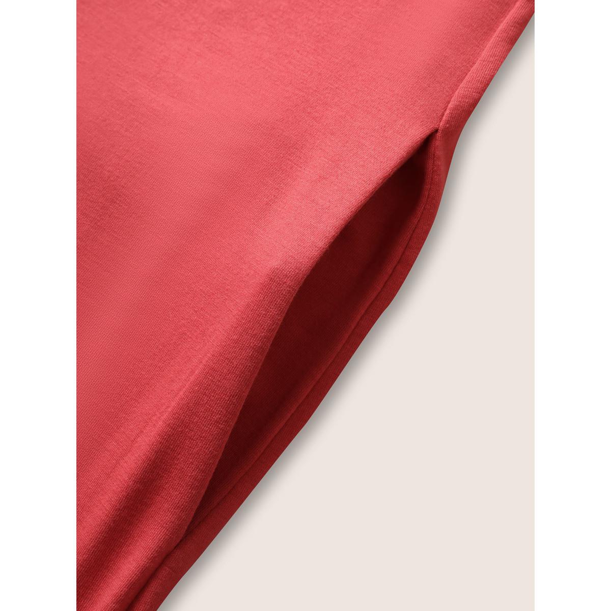 Plus Size OrangeRed Supersoft Essentials V Neck Solid Tie Knot Jumpsuit Women Casual Sleeveless V-neck Everyday Loose Jumpsuits BloomChic 14-16/1X Product Image