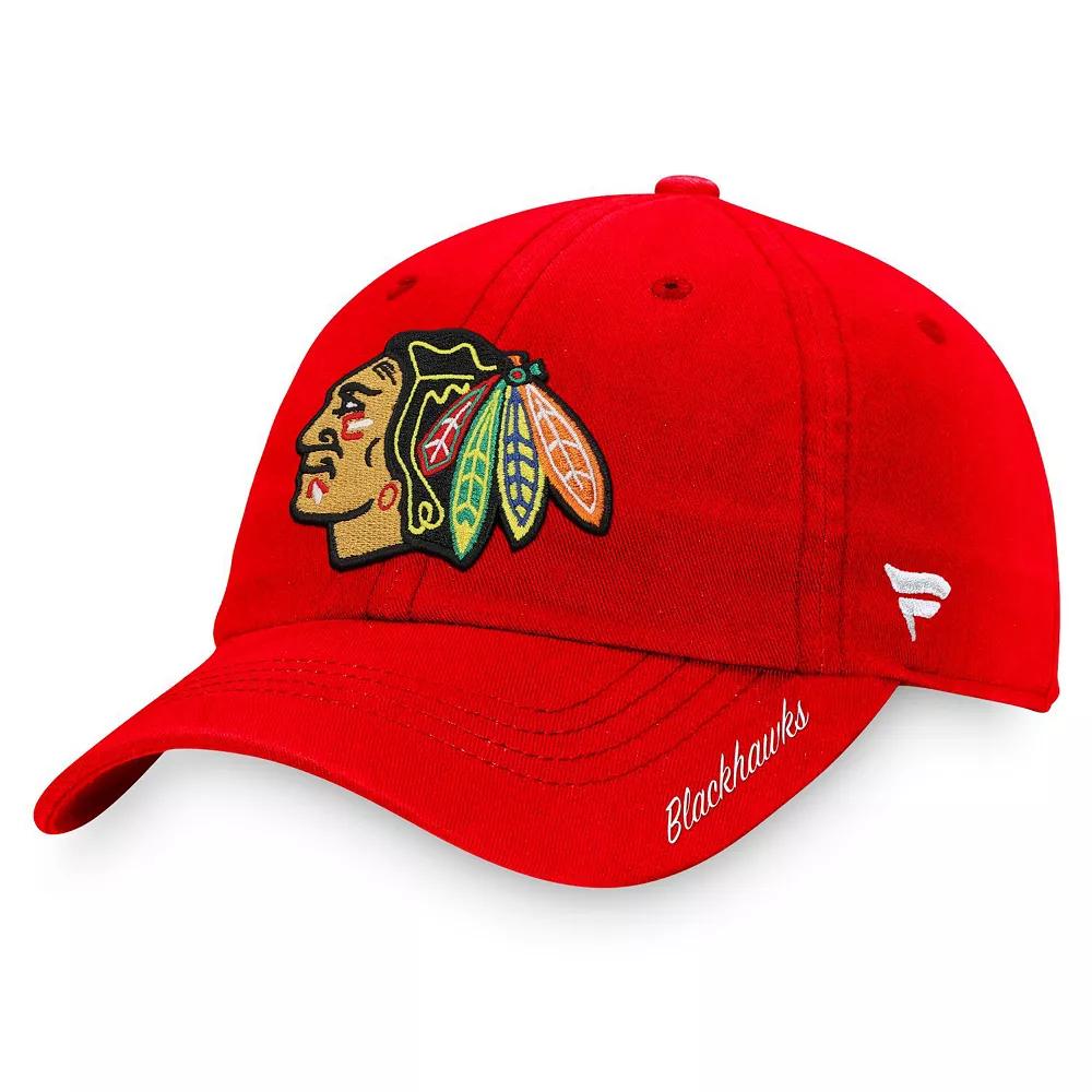 Women's Fanatics Branded Red Chicago Blackhawks Core Primary Logo Adjustable Hat Product Image