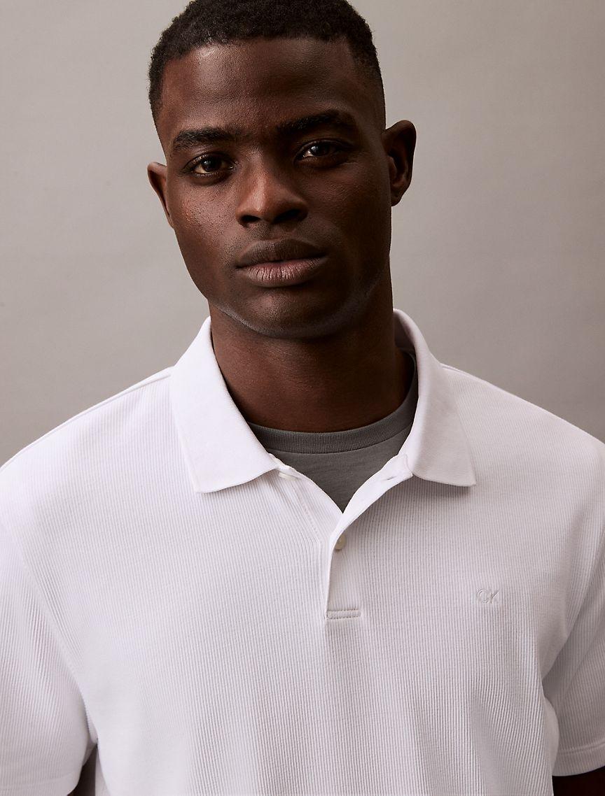 Stretch Fine Rib Polo Shirt Product Image