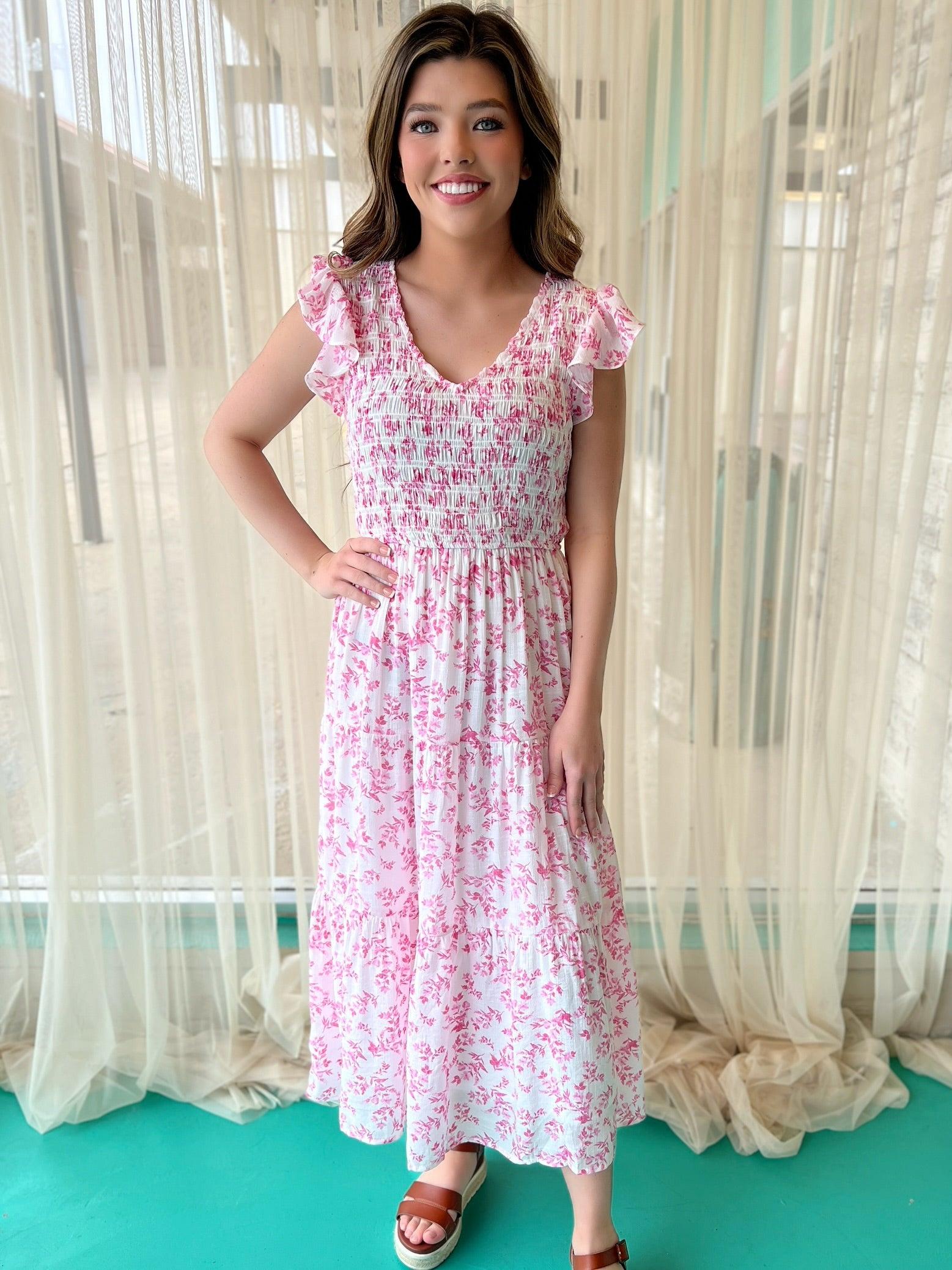 Pink Floral Maxi Dress Product Image