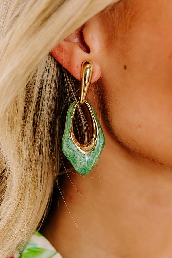 Kind Smile Earrings in Green Product Image