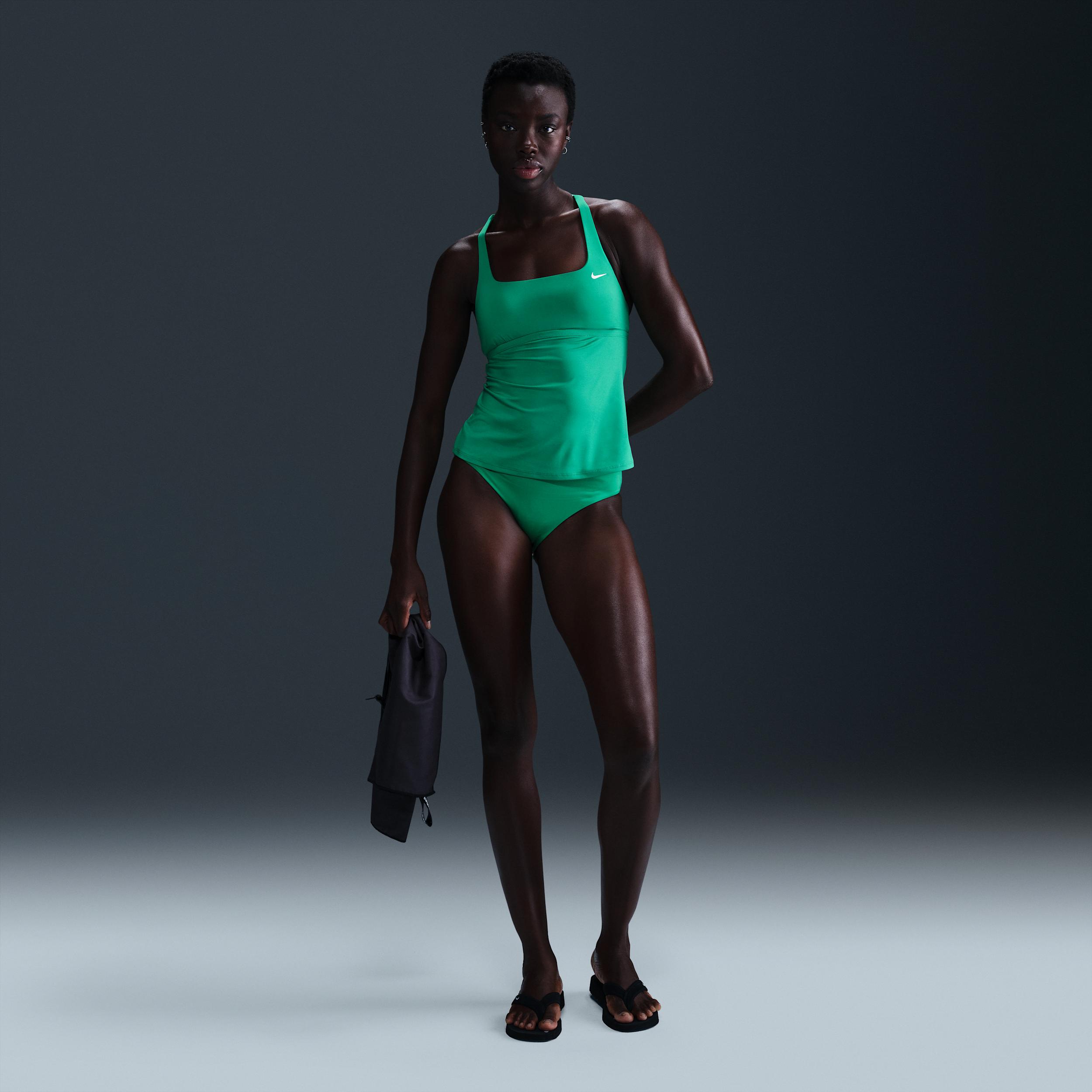 Nike Womens Swim Essential Square-Neck Tankini Top | NESSE304-364 Product Image