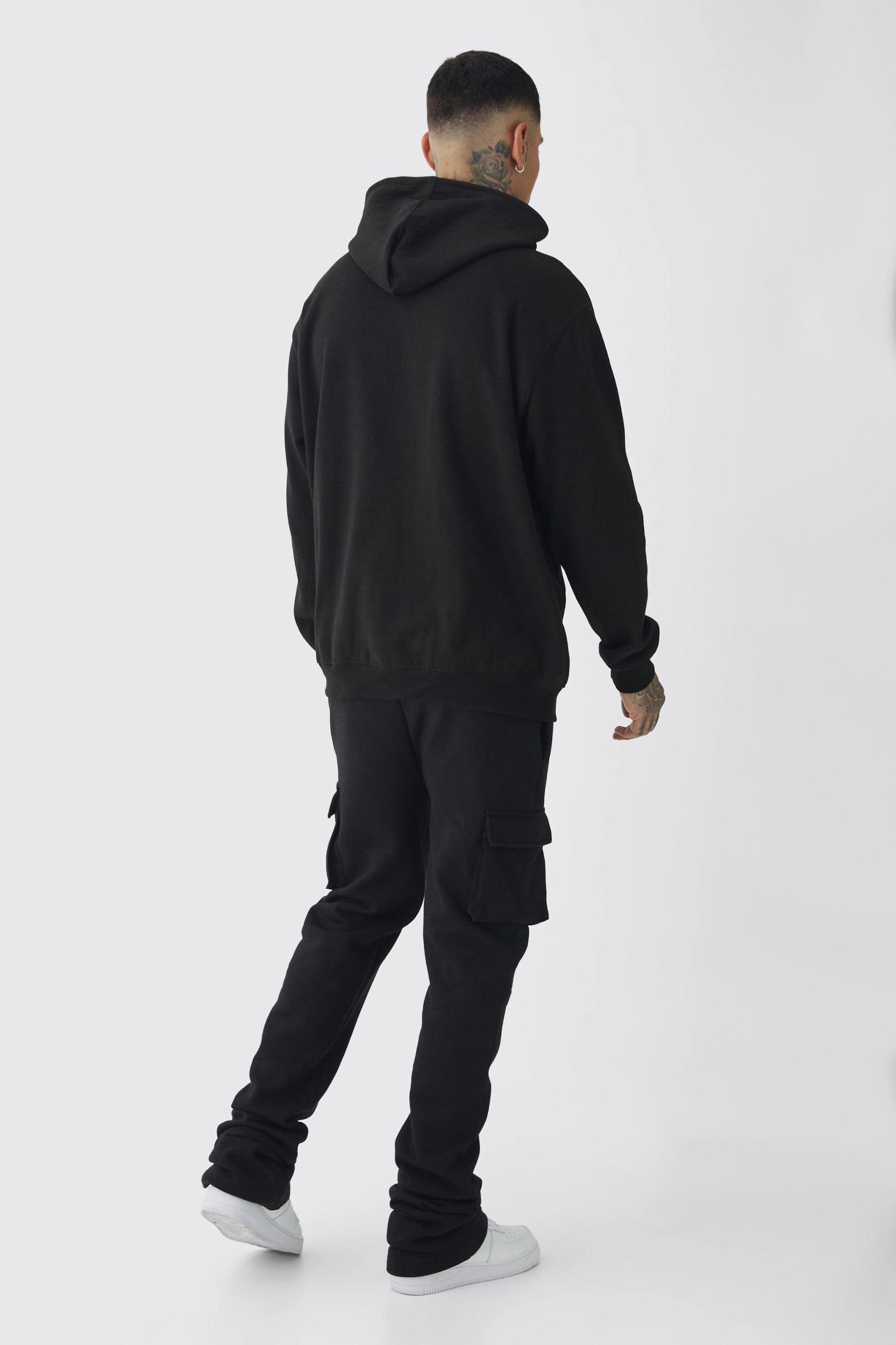 Tall Skinny Fit Extreme Stacked Woven Tab Cargo Sweatpants | boohooMAN USA Product Image