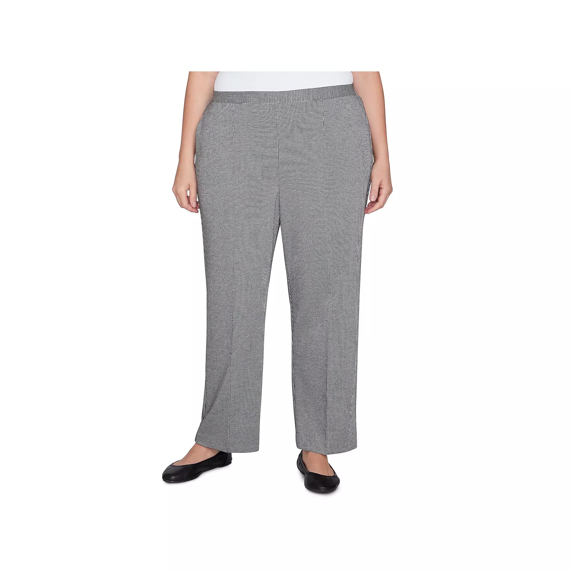 Plus Size Alfred Dunner Chic Comfort Waist Medium Mid-Rise Pants, Women's, Size: 1XL, Black And White Product Image